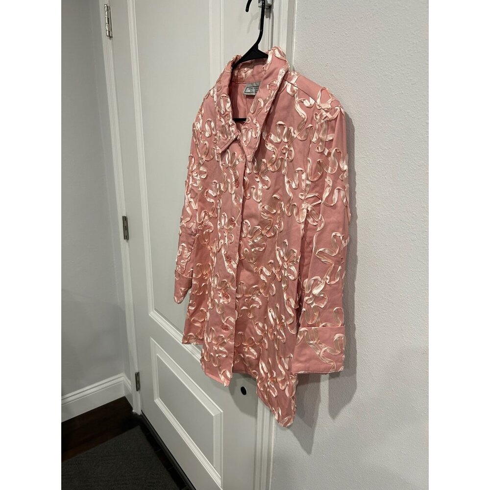 Simonton Says Button Front Blazer Jacket Pink Sz … - image 3